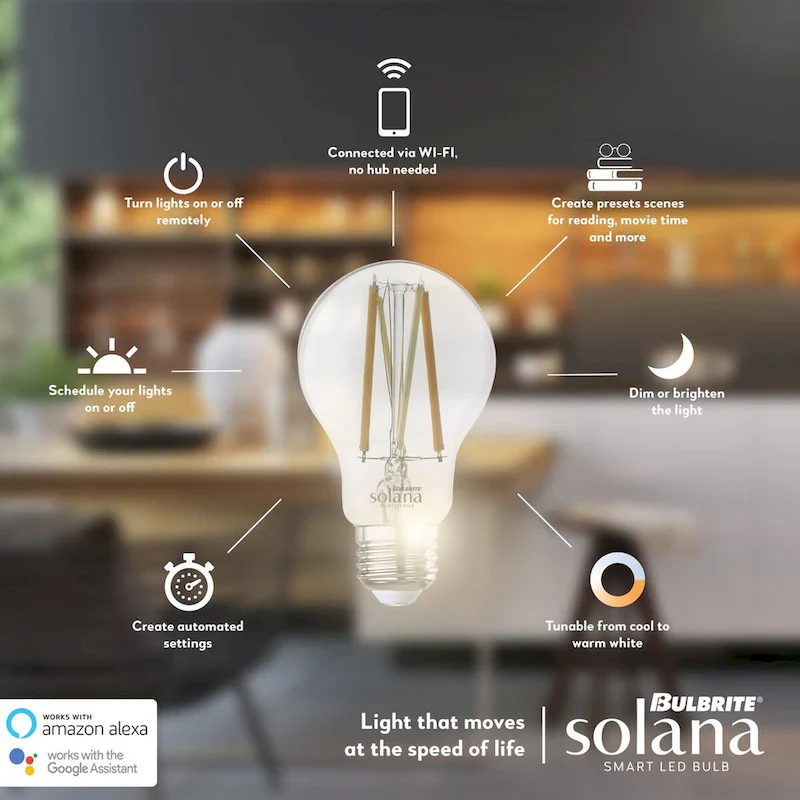 Bulbrite Solana Smart LED G25 60W Equivalent Tunable WIFI Light Bulb, Milky, 2PK - 2200K-6500K