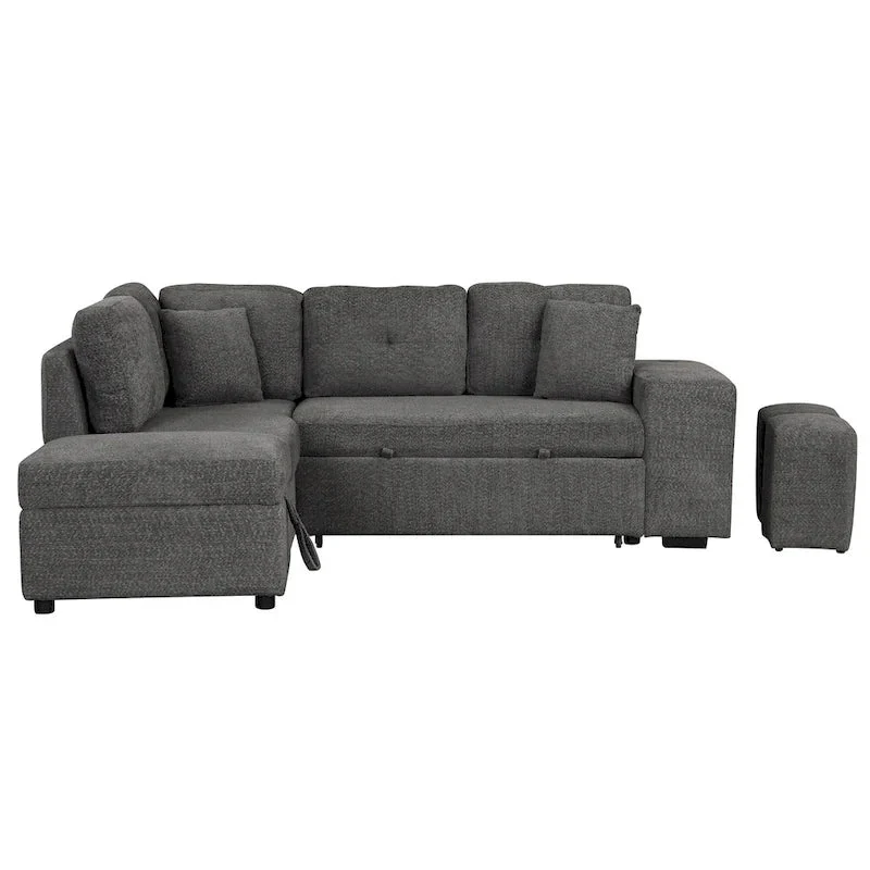 87.7 Convertible Sectional Pull Out Sofa Bed