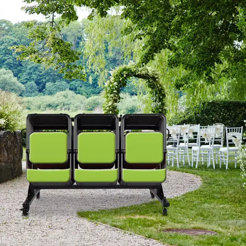 TROPOW Folding Chair Rack Foldable Chairs Cart Storage Dolly with Wheels and Holder, 800 LBS Capacity Includes Weatherproof Cover