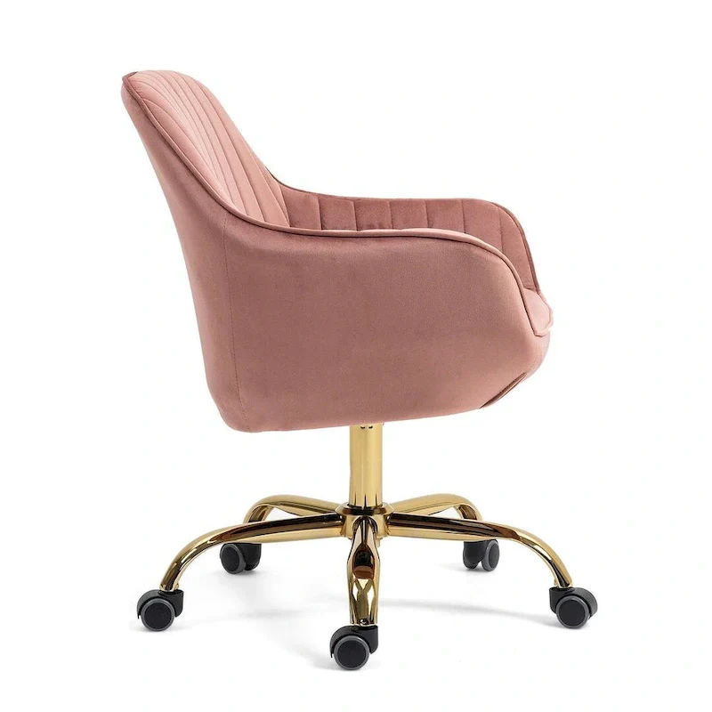 Modern Velvet 360 Degree Swivel Office Chair with Gold Base