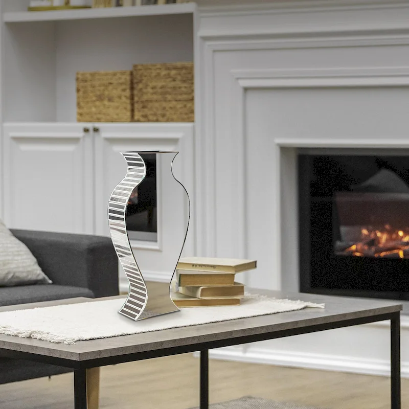 Allan Andrews Decorative Mirrored Beveled Glass Accent Vase