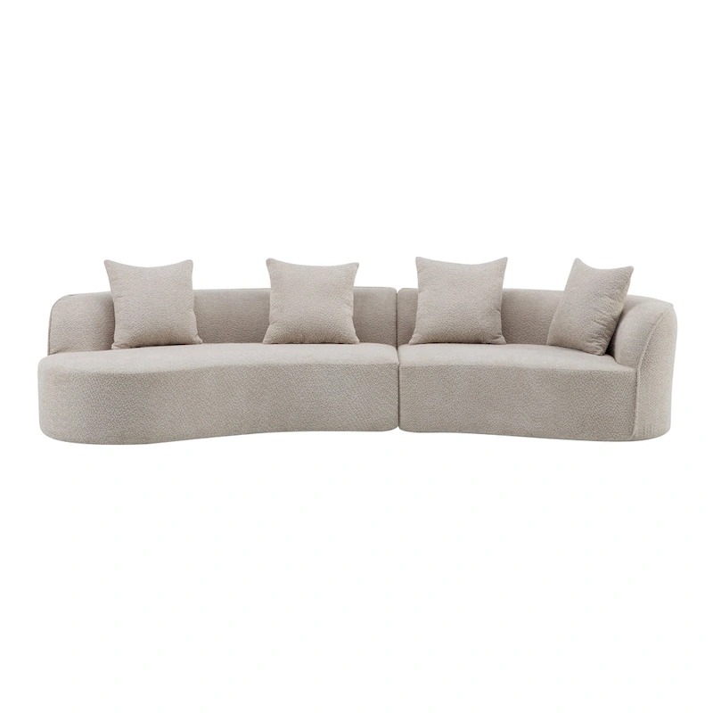 Christopher Knight Home - Linda Fabric Curved Sectional Sofa