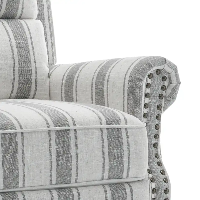 2 Set Nail-head Padded Seat Pushback Recliner Chair