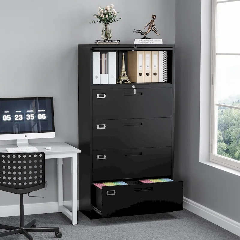 4-Drawer Lateral File Cabinet with Lock
