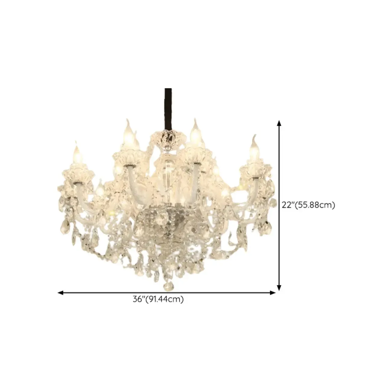 Sophisticated Clear Candelabra Shadeless Crystal Chandelier