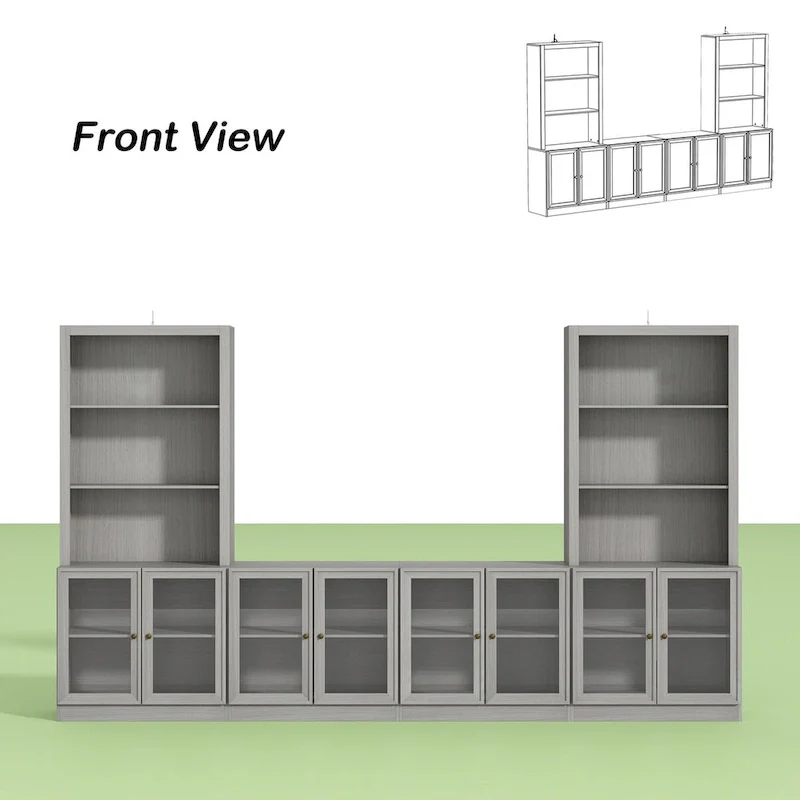 Home Media Center Sleek Design with Ample Shelving and Glass Accents