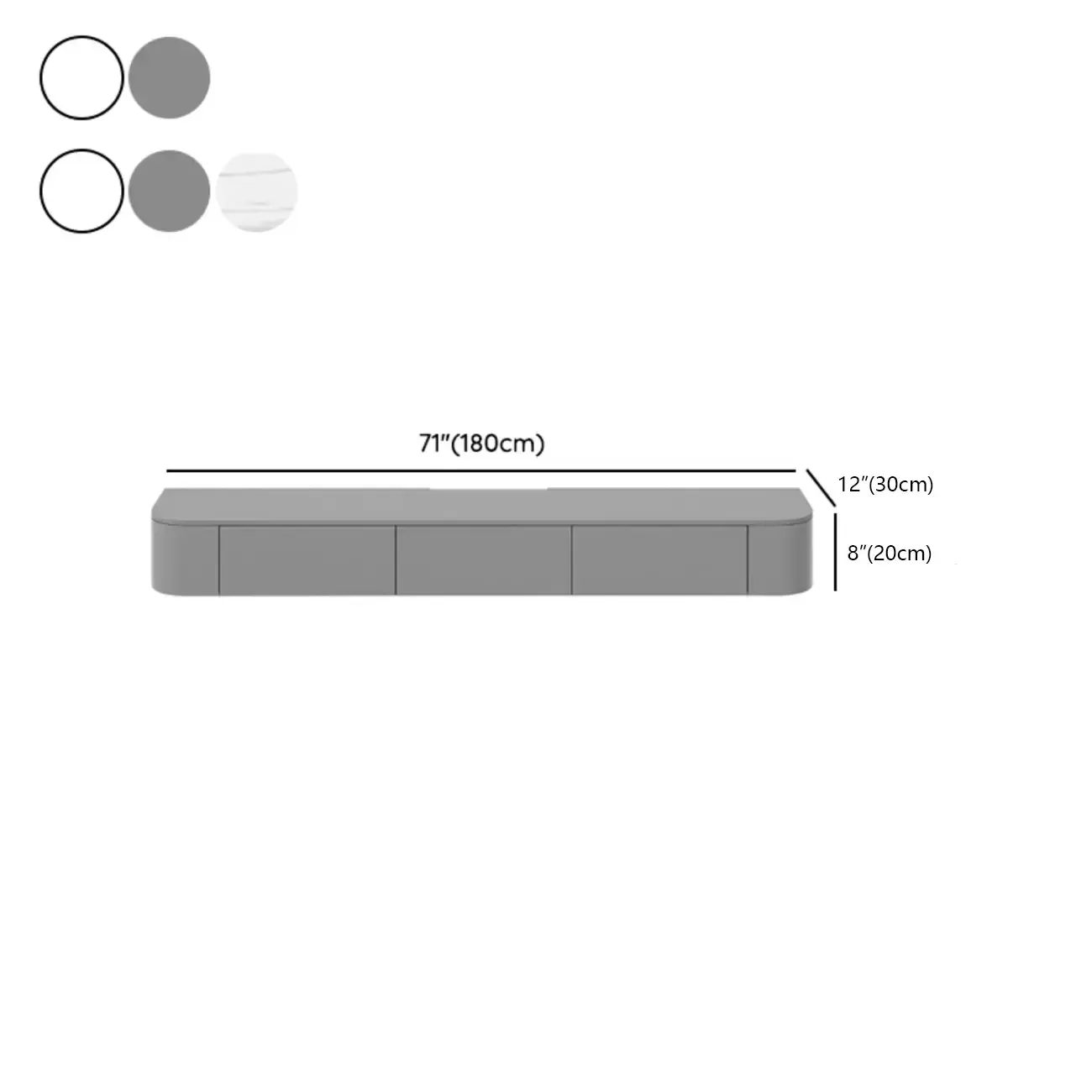 Modern Solid Wood Floating TV Stand with Drawers