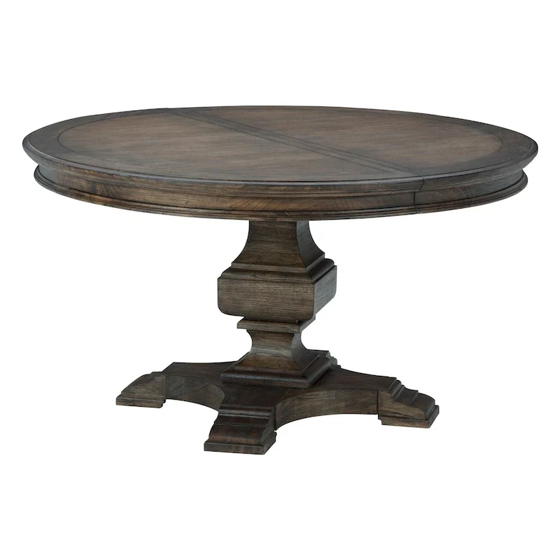 Java Brown, Traditional Style, Extendable Round Dining Table, Seats 6