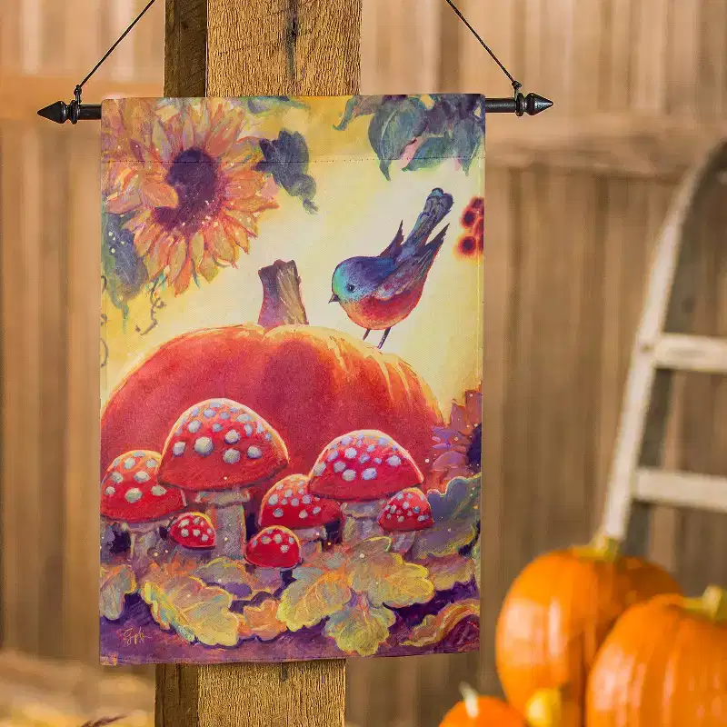 Evergreen Flag Autumn Light Fall Garden Flag, Welcome Garden Flags 12x18 Double Sided, Outside