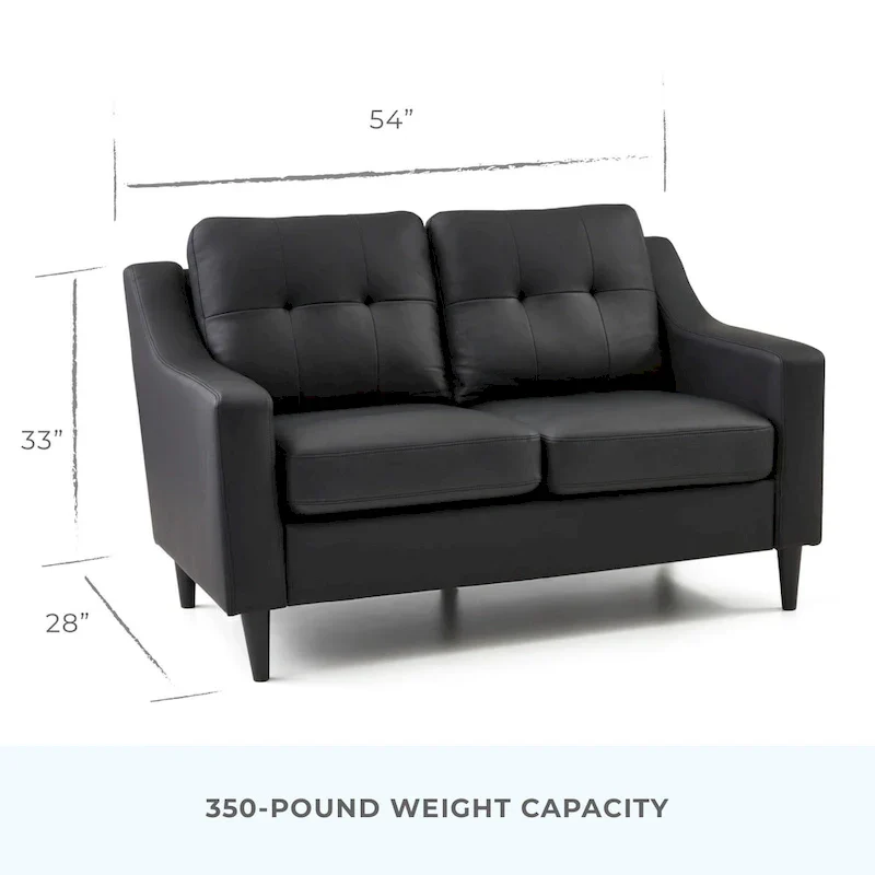 Brookside Ellen 54 Upholstered Scooped Arm Loveseat