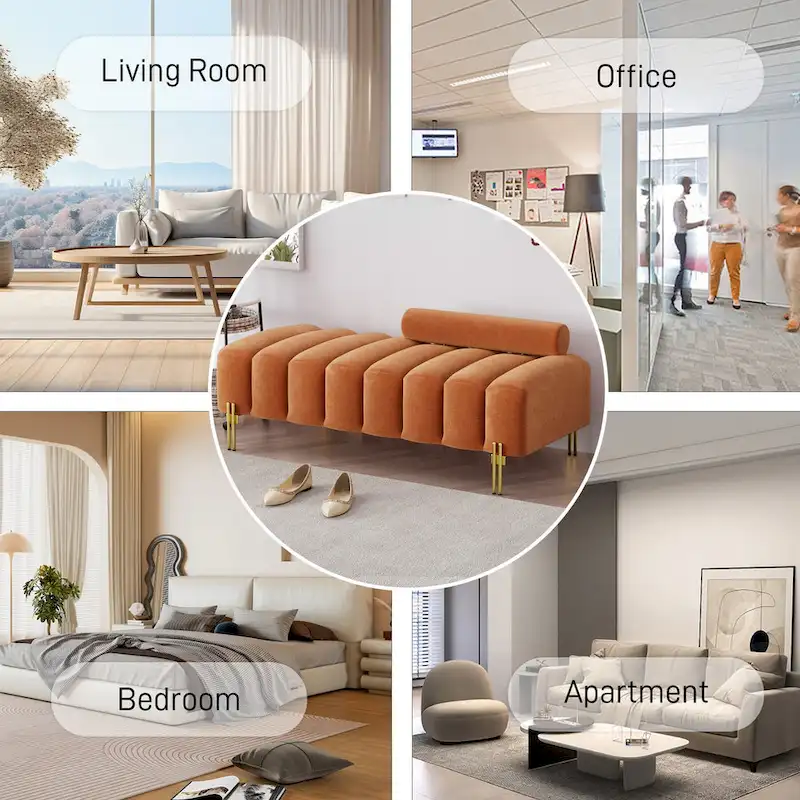 Ouyessir 52.2 Modern Channel Tufted Window Bench with Adjustable Back