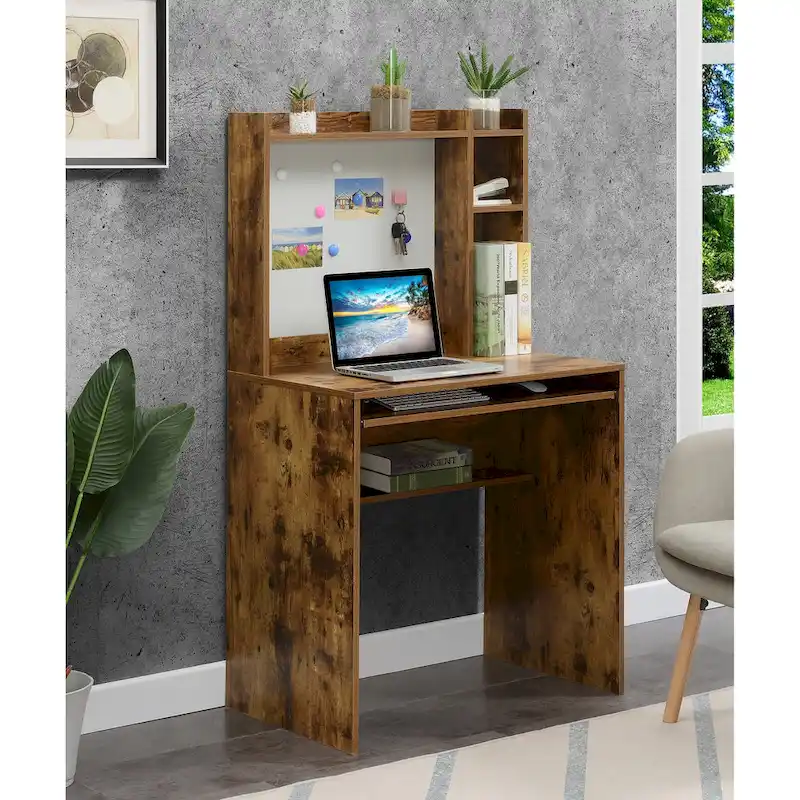 Convenience Concepts Designs2Go Student Desk with Magnetic Bulletin Board and Shelves
