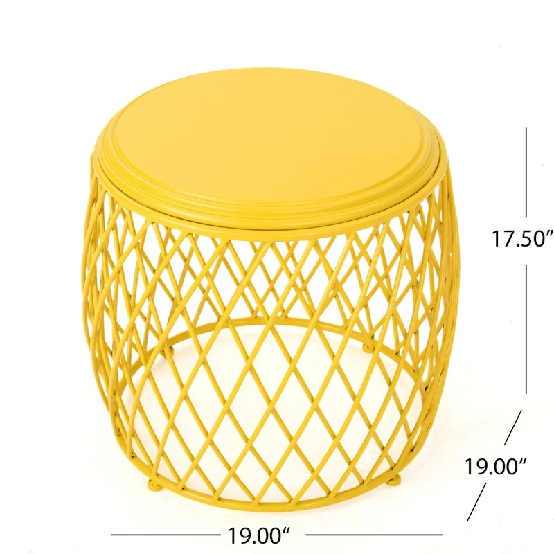 Round Lattice Side Table, 19-inch (48 cm) Diameter