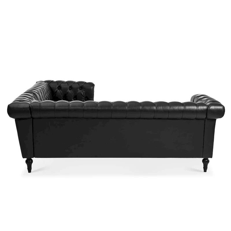 L-Shaped Sectional Sofa with PU Leather Upholstery