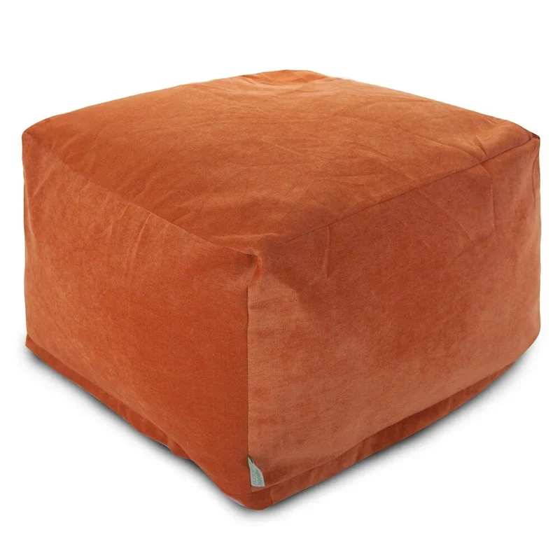 Velvet Pouf Ottoman – Round Footrest & Extra Seating
