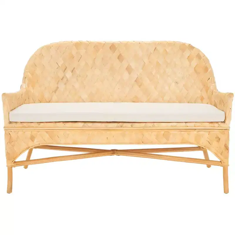 Chorus Woven Sofa Bench - SEA7041 - Natural/White - Safavieh