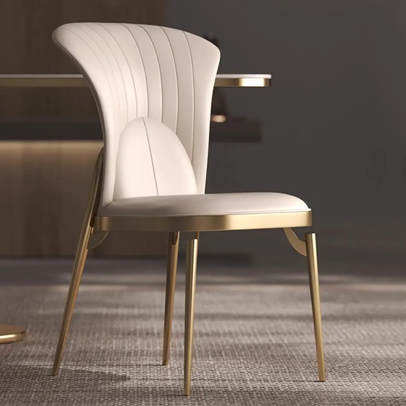 Modern Luxury Leather Upholstered Dining Chairs