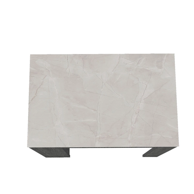 Kitchen Island Doyle, Kitchen, Concrete Gray / Ibiza Marble,High quality and durable