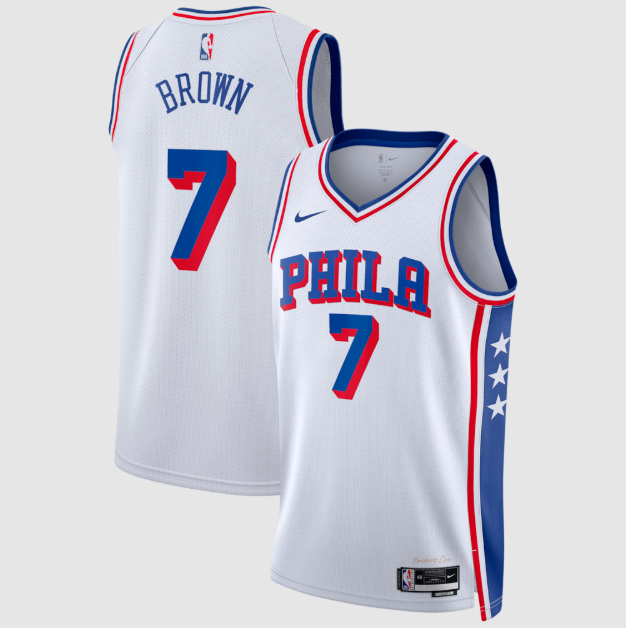 Jaylen Brown White Philadelphia 76ers Swingman Jersey - Association Edition