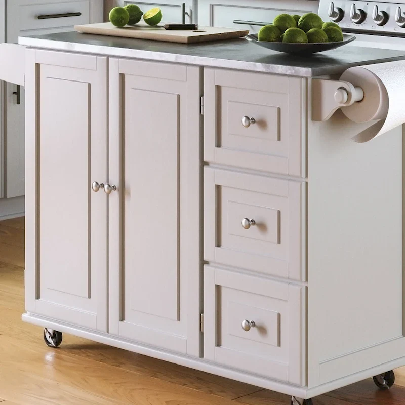 Kitchen Cart with Stainless Steel Top