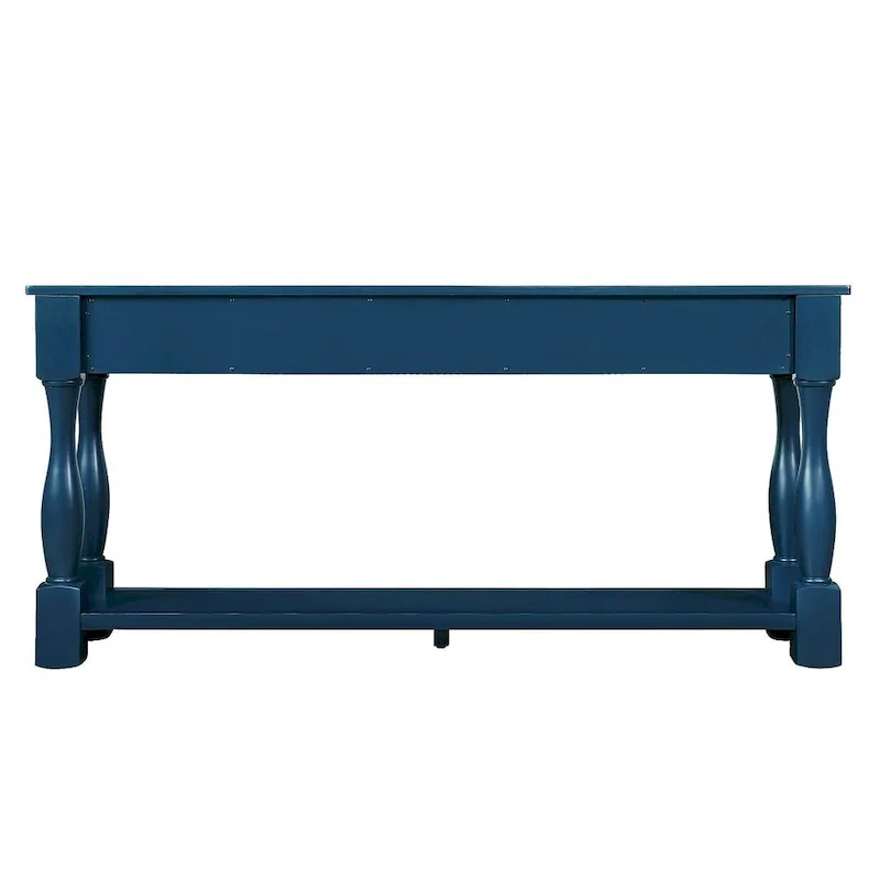 Solid Wood Console Table - Antique White/Blue/Navy/Espresso/Brown, Mid-Century Style, Multi-User