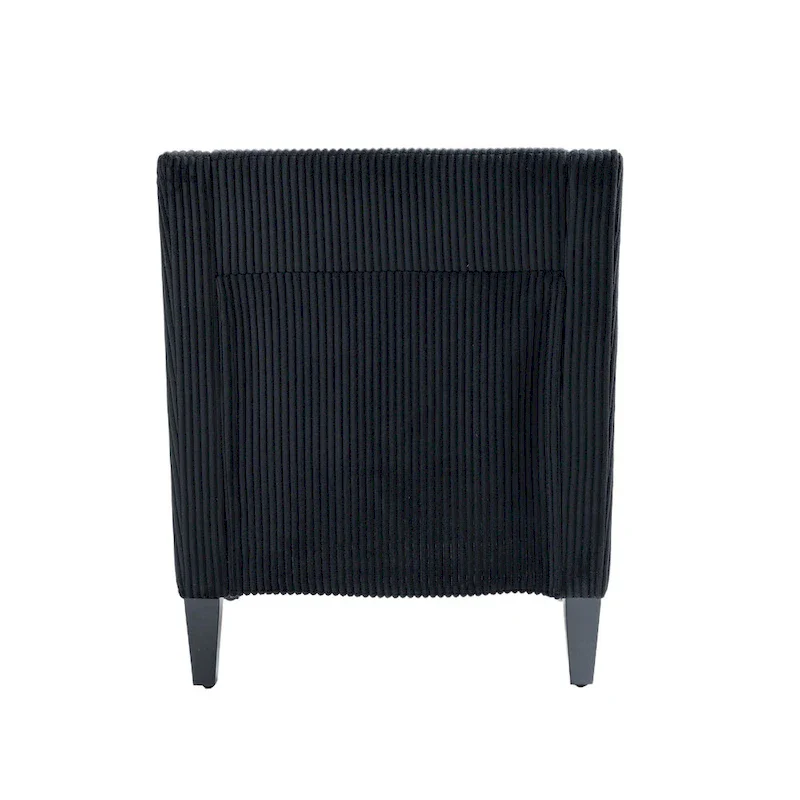 Black Modern 26.8 Arm Chair with Rubber Wood Legs