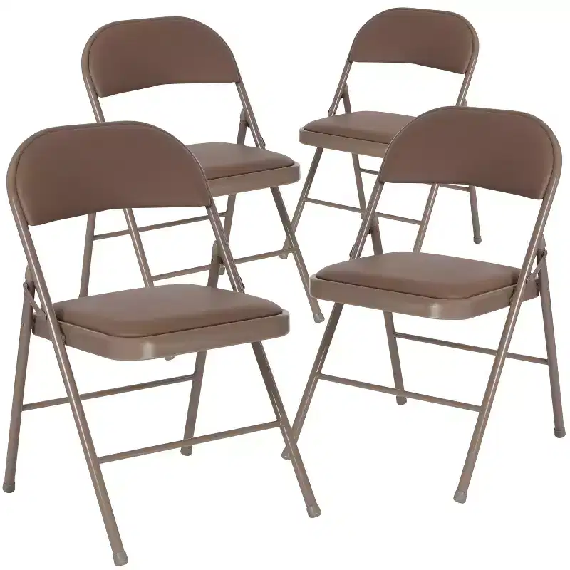 Flash Furniture 4 Pack HERCULES Series Double Braced Vinyl Folding Chair