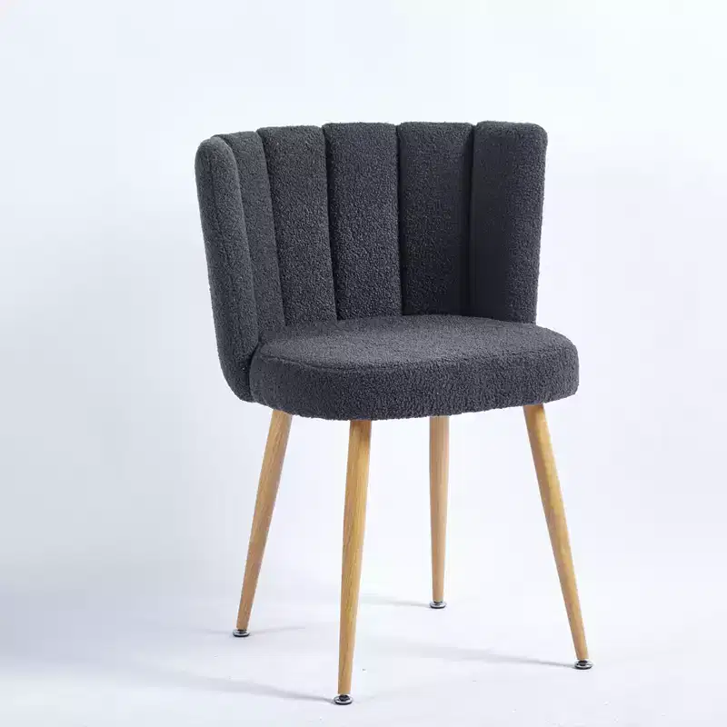 Set of 2 Upholstered Dining Chairs, Ergonomic Accent Chairs with Metal Legs for Living Room Dining Room