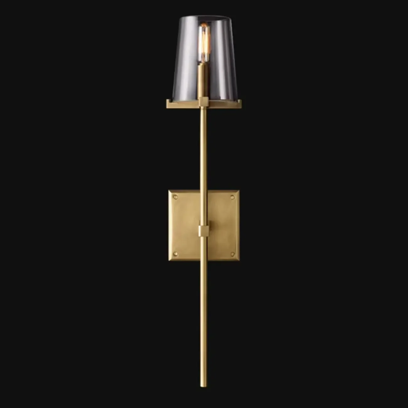 Modern Gold Bathroom Vanity Light with Clear Glass Shade