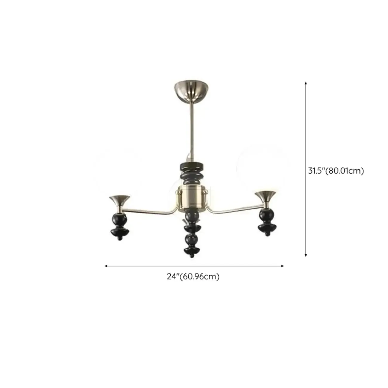 Modern Stylish Black Nickel Glass Globe Chandelier