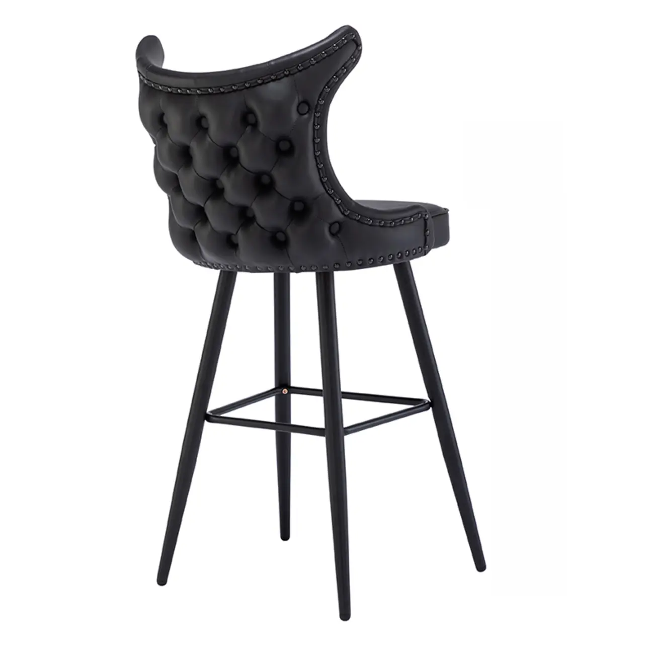 Tufted Four Legs Leather Wingback Counter Bar Stools