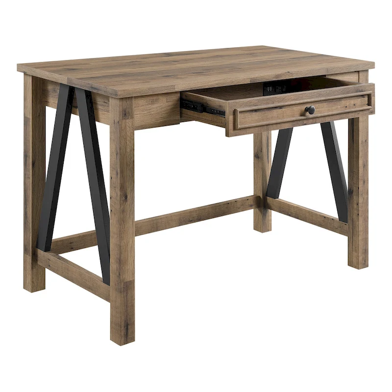 Quinton Writing Desk with Drawer in Salvage Oak