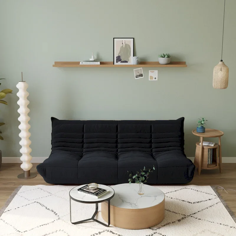 Lazy Floor Sofa Couch Modern Teddy Fabric Sofa Living Room Sofa Bean Bag Chair