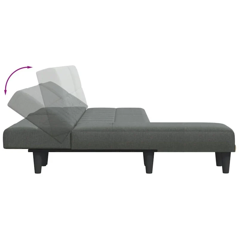 vidaXL L-shaped Sofa Bed Dark Gray 100.4x55.1x27.6 Fabric - 100.4 x 55.1 x 27.6
