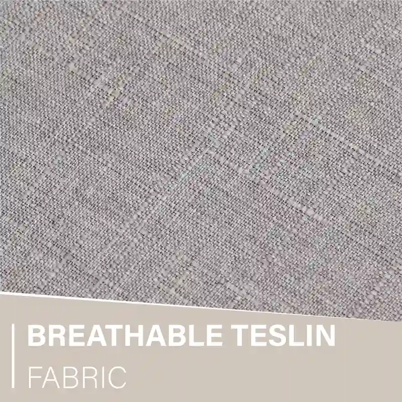 Set of 4 Upholstered Faux Leather/Fabric Dining Room Chairs with High Back and Solid Wood Legs