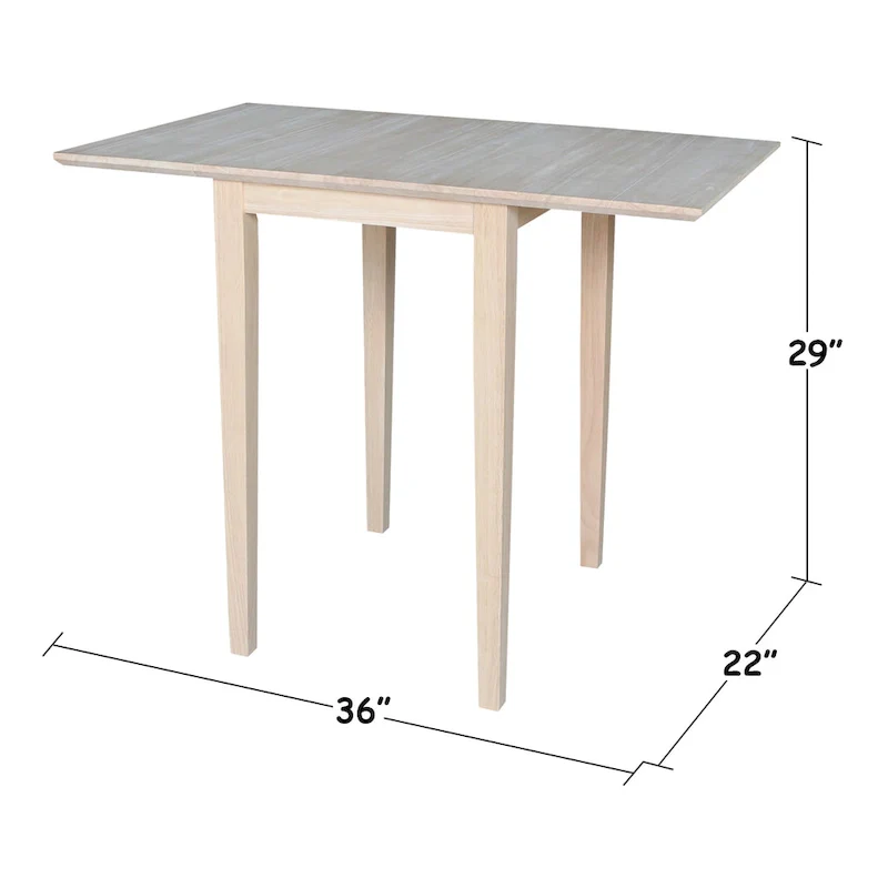 International Concepts Small Drop Leaf Shaker Style Dining Table