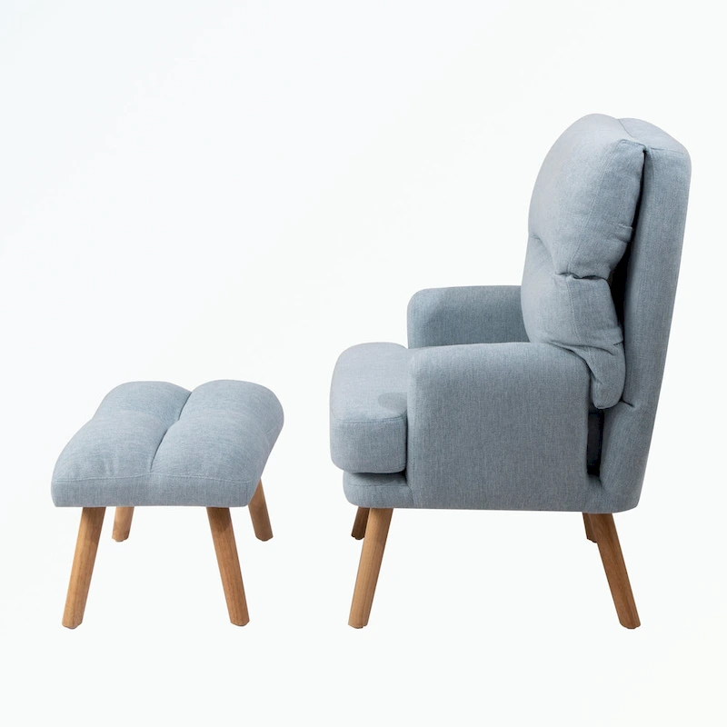 Accent Chair with Ottoman Set, with Adjustable Backrest