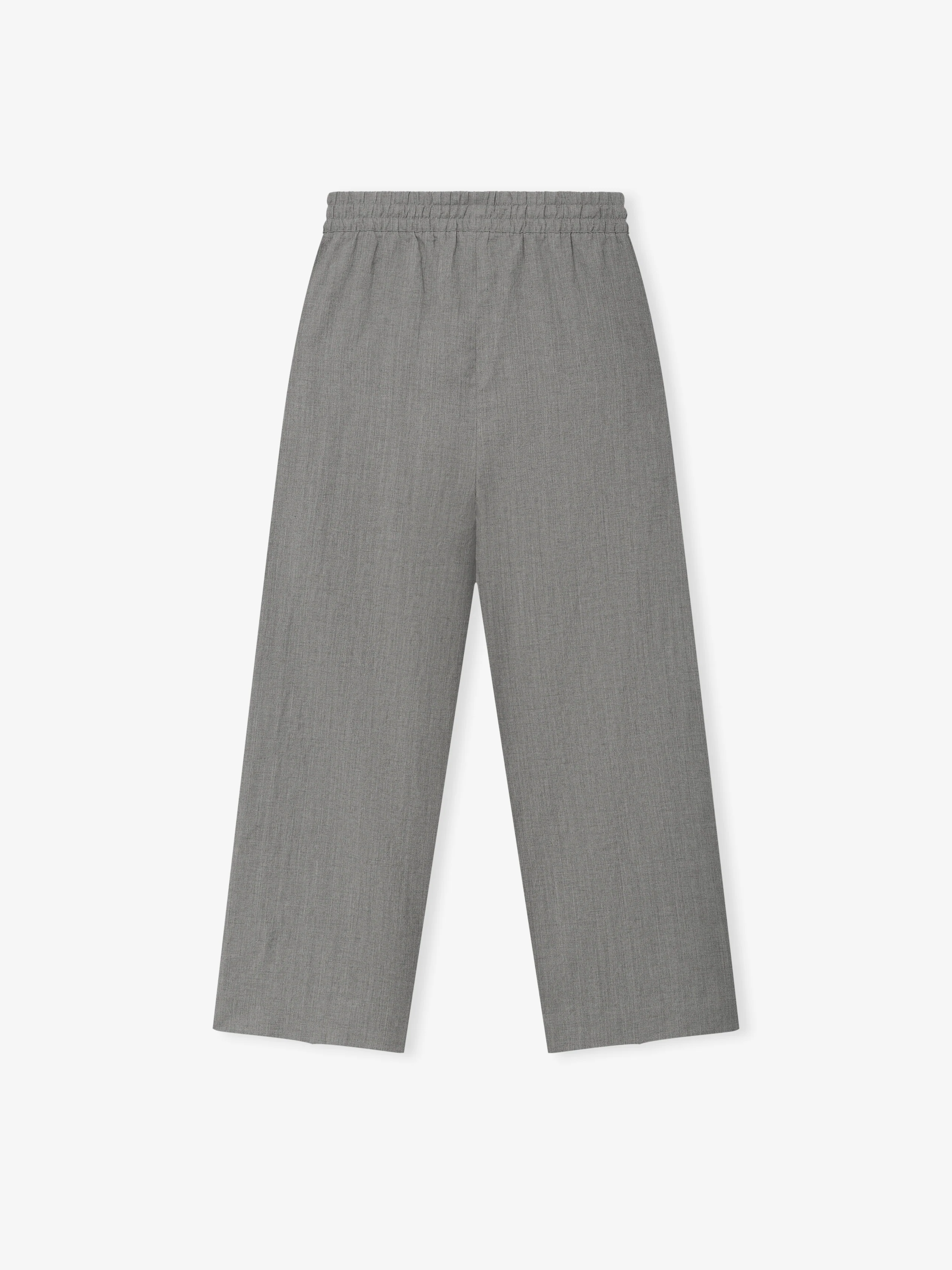 Wool Linen Wide Leg Drawstring Pants