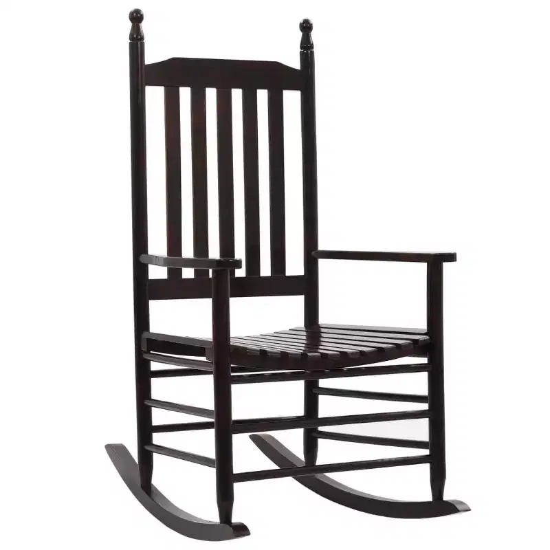 vidaXL Rocking Chair Outdoor Patio Rocking Chair with Curved Seat Poplar Wood