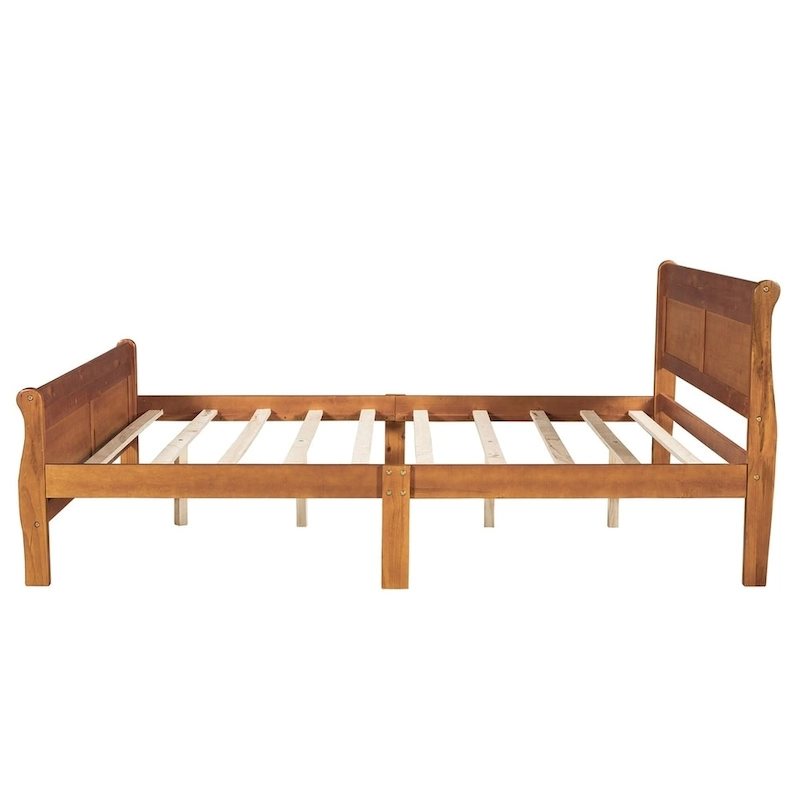 Harper & Bright Designs Wood Twin Sleigh Bed with Headboard and Footboard