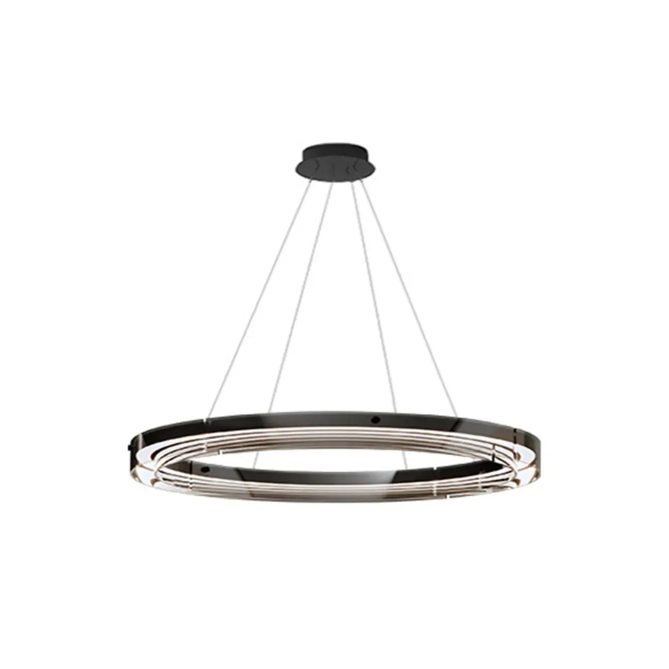 Modern LED Round Metal Chandelier with Flexible Height