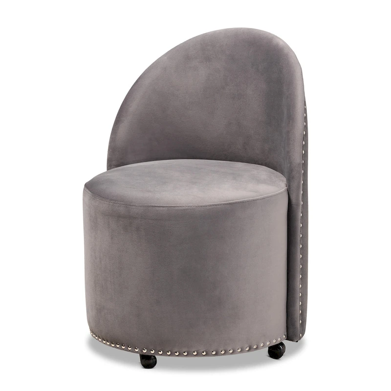 Bethel Glam and Luxe Velvet Rolling Accent Chair