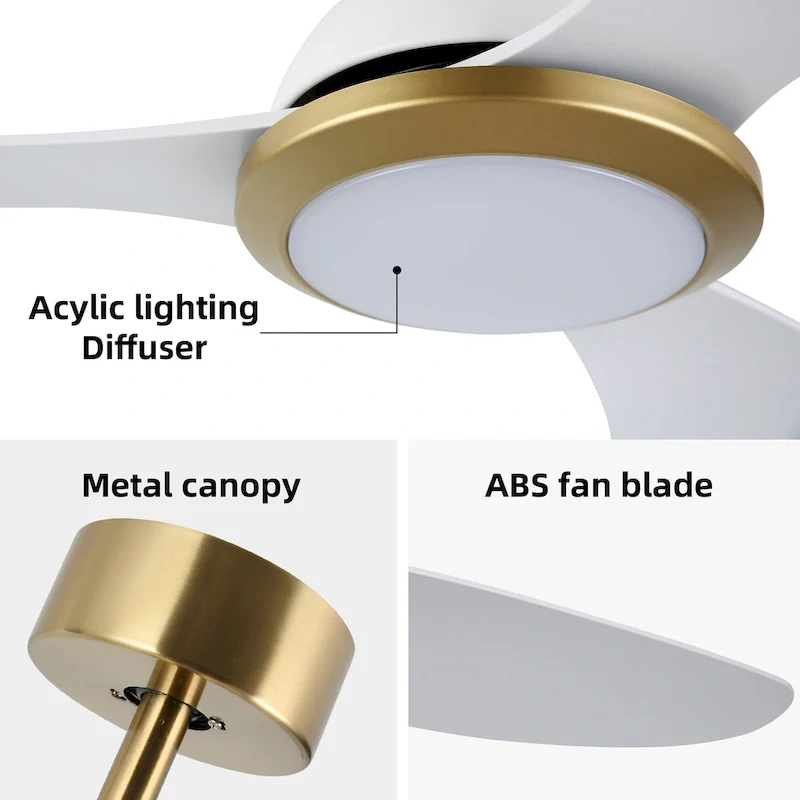 OVIOS Elegant 52-inch 2-in-1 Ceiling Fan Light with Remote Control