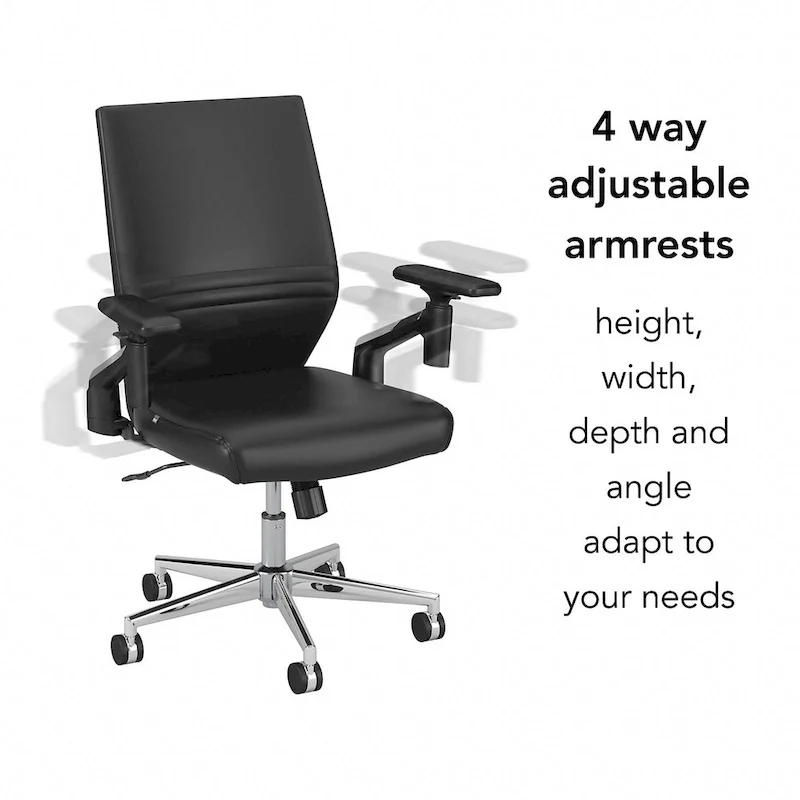 Cabot Mid Back Leather Office Chair by Bush Furniture