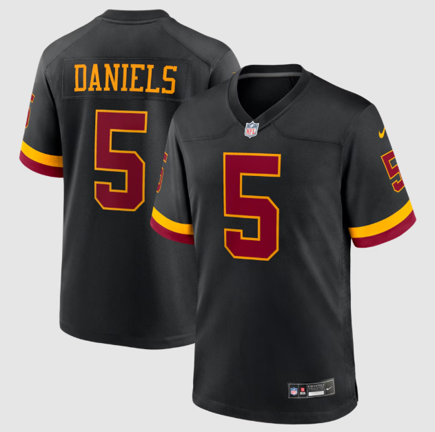 Hail Raiser Washington Commanders Jayden Daniels Black Alternate Jersey