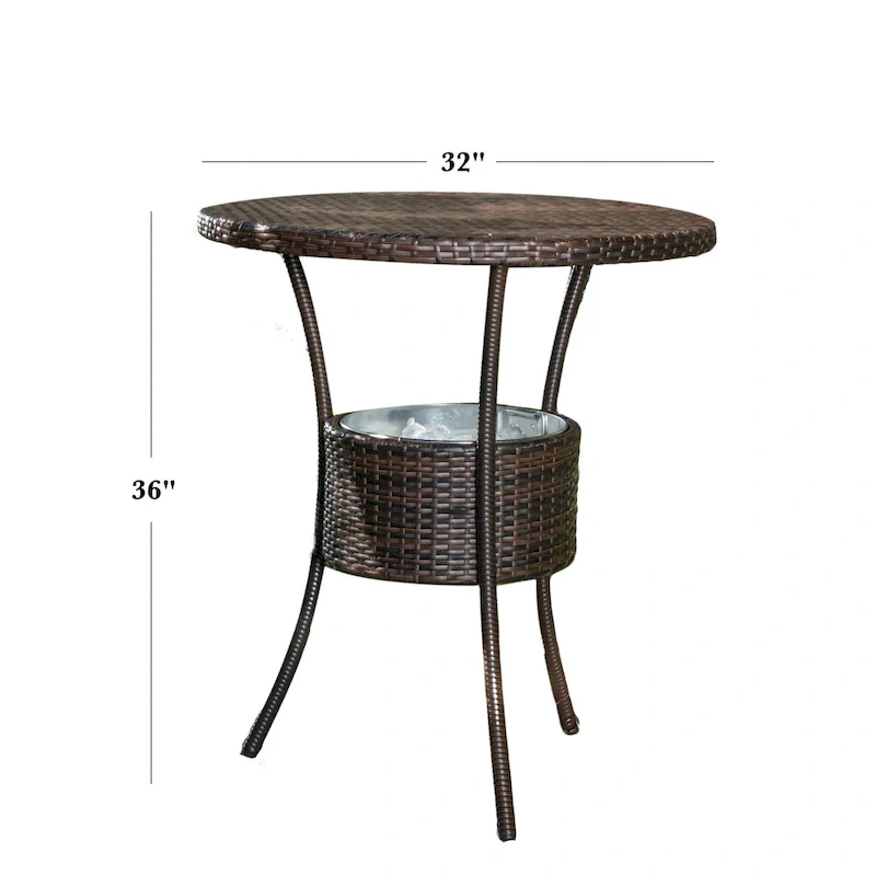 Oyster Bay Outdoor Wicker Bar Table by Christopher Knight Home - 26.00L x 33.50W x 24.60H