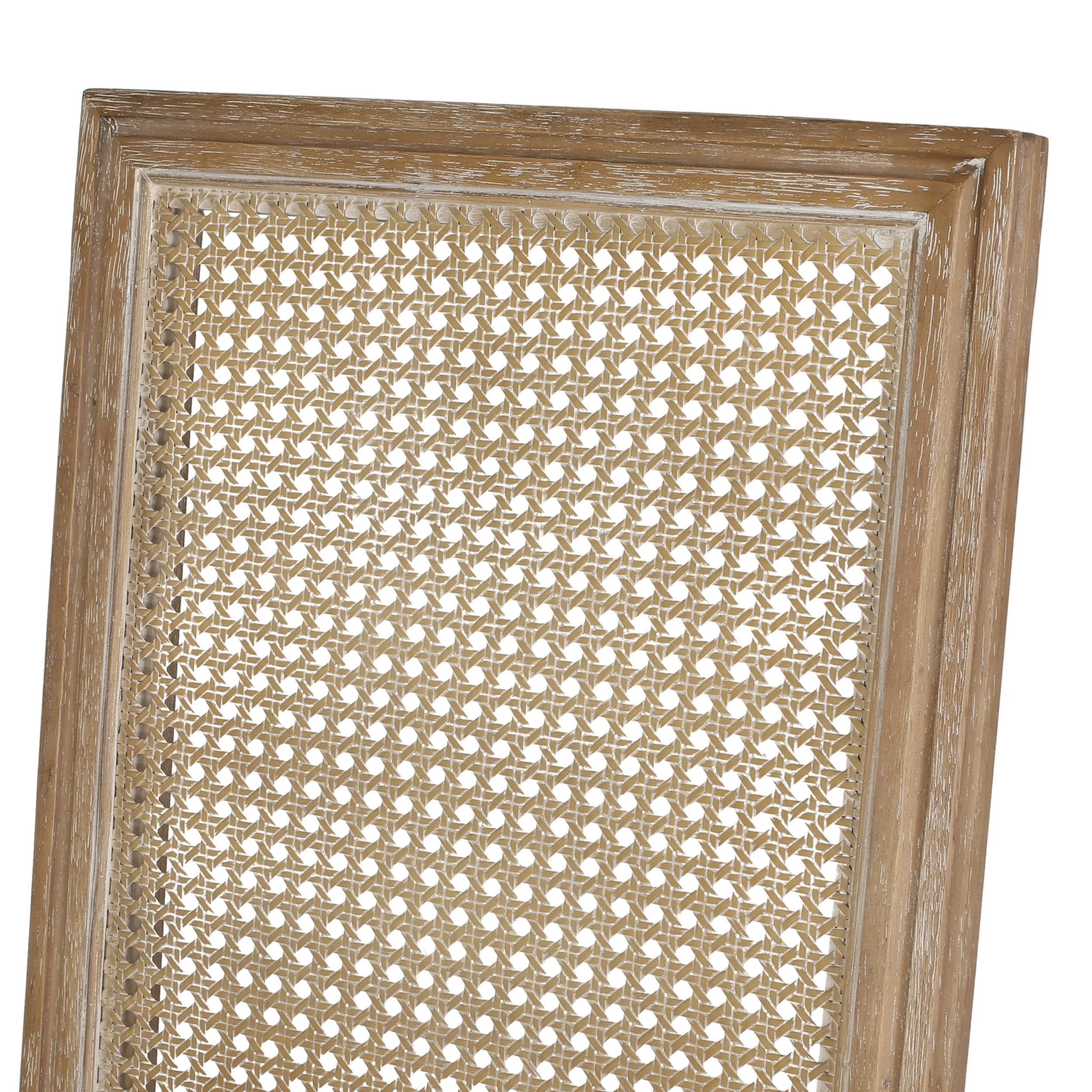 French Country Wood and Cane Upholstered Dining Chair, Set of 4 - NH494513