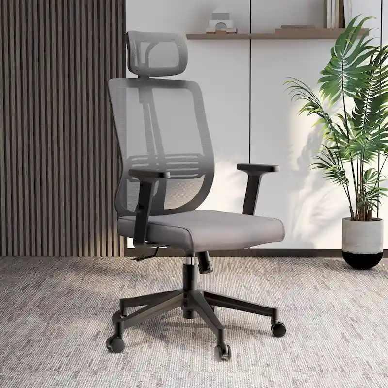 Adjustable Office Chair with Mesh Back and Headrest Nift Series by LeisureMod