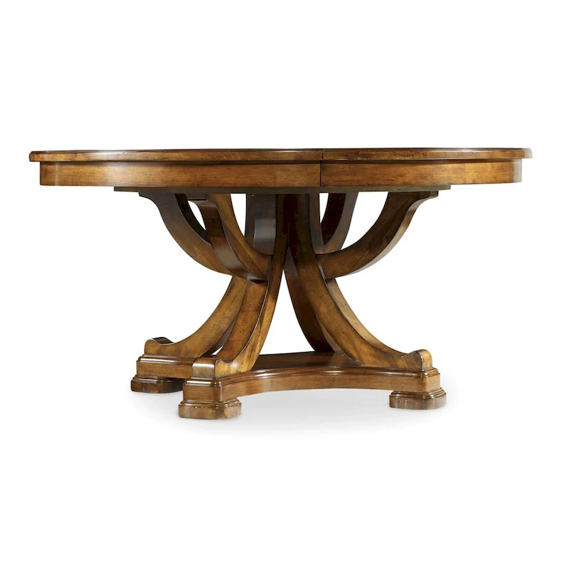 Round Pedestal Dining Table with 18