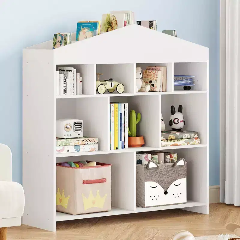 40.7 in Kids Bookshelf and Toy Storage, Toy Shelf Organizer with 9 Storage Cubbies for Playroom, Kindergartens, Classrooms